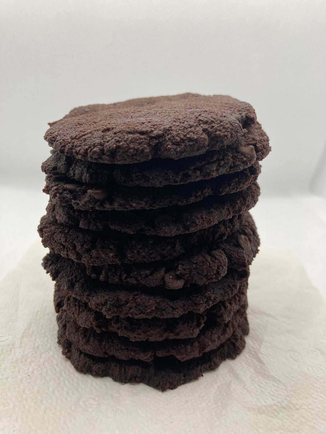 Double Dark Chocolate Chip Cookies (1 g Net Carbs per Cookie) (Box of 4 Pieces) Keto, Paleo and Diabetic Friendly and Gluten Free.
